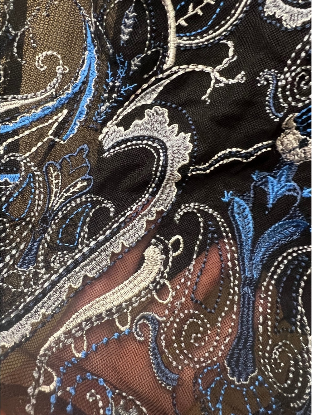 White House Black Market Embroidered Mesh Overlay Sleeveless Layered Top XXS - Picture 2 of 10